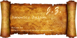 Janovicz Zajzon névjegykártya